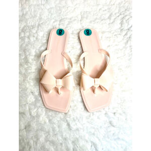 NWOB BCBGeneration Lima-2 Jelly Bow Pink Sandals Women Size 8